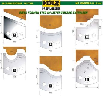 Profilmesserkopf-Set Holzprofi, 25-tlg. 40mm, Nr.1